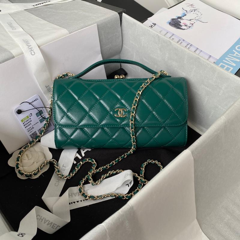 Chanel Handbags AS2875 Sheepskin Green